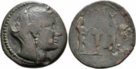 ISLANDS OFF SICILY, Melita. 218-175 BC. AE (Bronze, 29 mm, 11.67 g, 12 h). Veiled and diademed female head to right. Rev. &#67840;&#67853;&#67853; ('N...