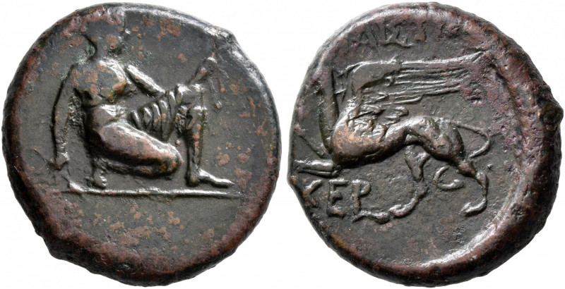 TAURIC CHERSONESOS. Chersonesos. Circa 320-310 BC. AE (Bronze, 22 mm, 8.59 g, 2 ...