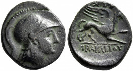 TAURIC CHERSONESOS. Chersonesos. Circa 225-200 BC. AE (Bronze, 19 mm, 4.50 g, 12 h). Head of Athena to right, wearing crested Corinthian helmet. Rev. ...