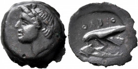 SKYTHIA. Olbia. Circa 400-350 BC. AE (Bronze, 21 mm, 4.10 g, 4 h). Head of Demeter to left, wearing wreath of grain ears. Rev. ΟΛΒΙΟ Eagle on dolphin ...