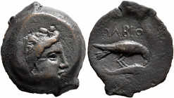 SKYTHIA. Olbia. Circa 400-350 BC. AE (Bronze, 19 mm, 4.28 g, 12 h). Head of Demeter to right, wearing wreath of grain ears. Rev. ΟΛΒΙΟ Eagle standing ...