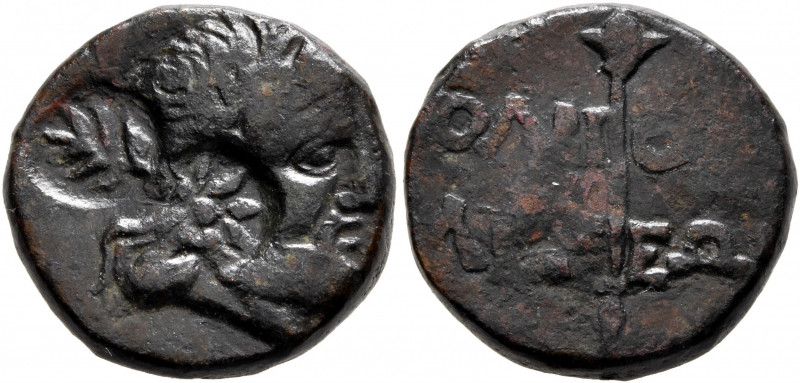SKYTHIA. Olbia. Circa 80-70 BC. AE (Bronze, 17 mm, 5.77 g, 12 h). Laureate head ...