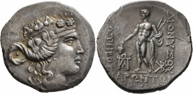 THRACE. Maroneia. Circa 189/8-49/5 BC. Tetradrachm (Silver, 33 mm, 16.23 g, 1 h). Head of youthful Dionysos to right, wearing taenia and wreath of ivy...