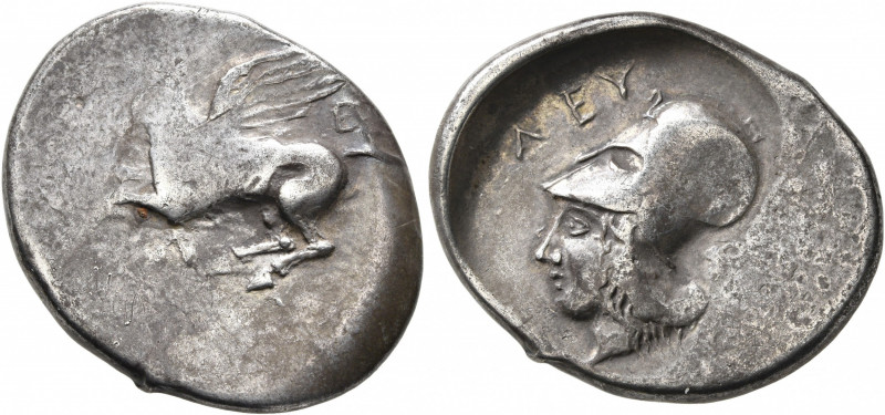 AKARNANIA. Leukas. Circa 375-350 BC. Stater (Silver, 27 mm, 8.47 g, 10 h). Λ-E P...