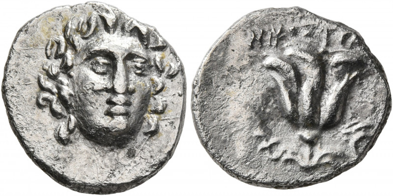 BOEOTIA. Larymna. Circa 171 BC. Drachm (Silver, 16 mm, 2.64 g, 11 h), pseudo-Rho...