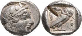 ATTICA. Athens. Circa 465/2-454 BC. Tetradrachm (Silver, 25 mm, 17.17 g, 6 h). Head of Athena to right, wearing crested Attic helmet decorated with th...