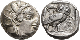 ATTICA. Athens. Circa 465/2-454 BC. Tetradrachm (Silver, 23 mm, 17.13 g, 8 h). Head of Athena to right, wearing crested Attic helmet decorated with th...