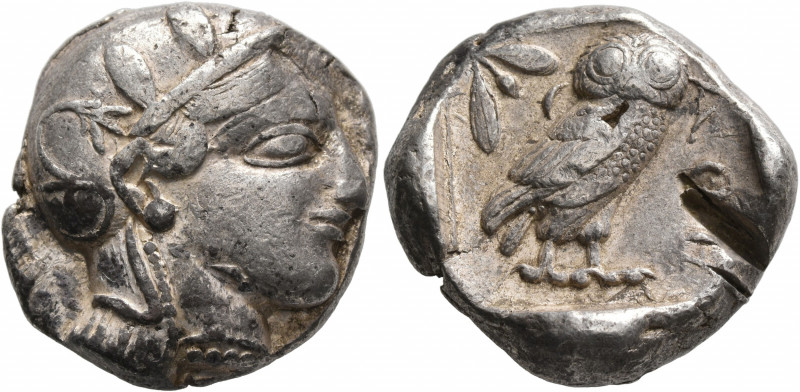 ATTICA. Athens. Circa 440s-430s BC. Tetradrachm (Silver, 24 mm, 17.17 g, 7 h). H...