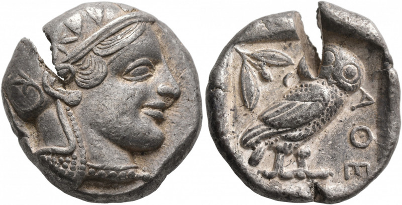 ATTICA. Athens. Circa 440s-430s BC. Tetradrachm (Silver, 25 mm, 17.15 g, 1 h). H...