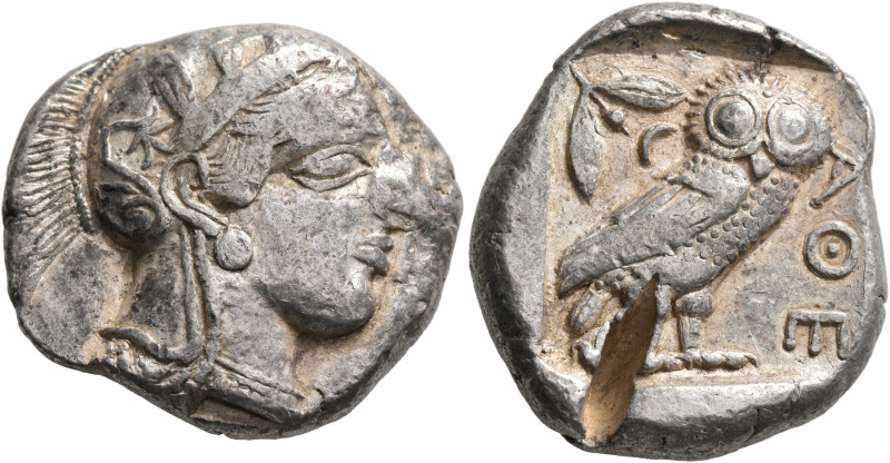 ATTICA. Athens. Circa 430s-420s BC. Tetradrachm (Silver, 25 mm, 16.10 g, 3 h). H...
