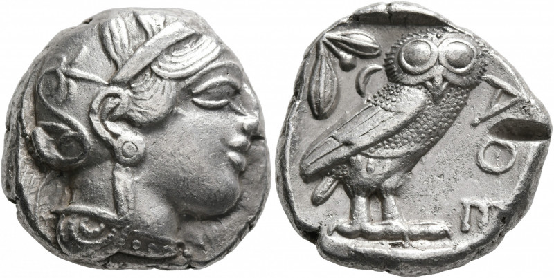 ATTICA. Athens. Circa 430s-420s BC. Tetradrachm (Silver, 24 mm, 17.13 g, 9 h). H...