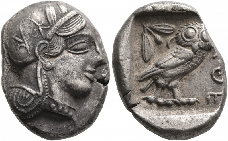 ATTICA. Athens. Circa 430s-420s BC. Tetradrachm (Silver, 26 mm, 17.21 g, 1 h). H...