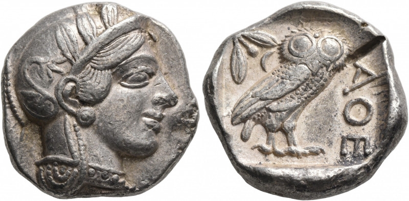 ATTICA. Athens. Circa 430s-420s BC. Tetradrachm (Silver, 24 mm, 17.22 g, 7 h). H...