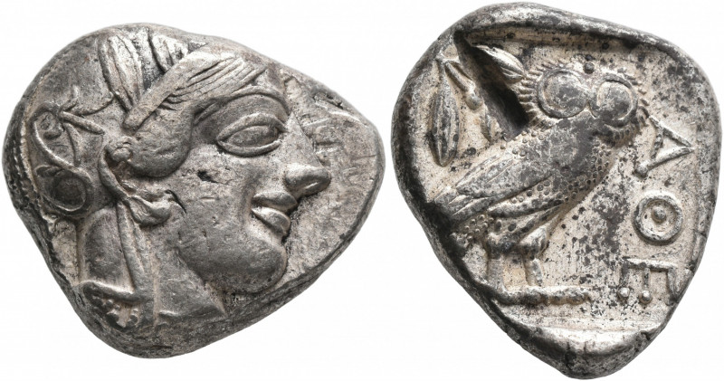 ATTICA. Athens. Circa 430s-420s BC. Tetradrachm (Silver, 25 mm, 17.18 g, 3 h). H...
