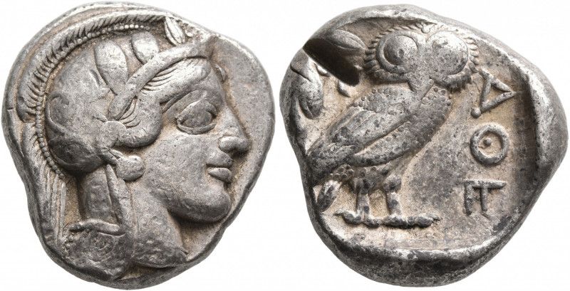 ATTICA. Athens. Circa 430s-420s BC. Tetradrachm (Silver, 24 mm, 17.22 g, 7 h). H...