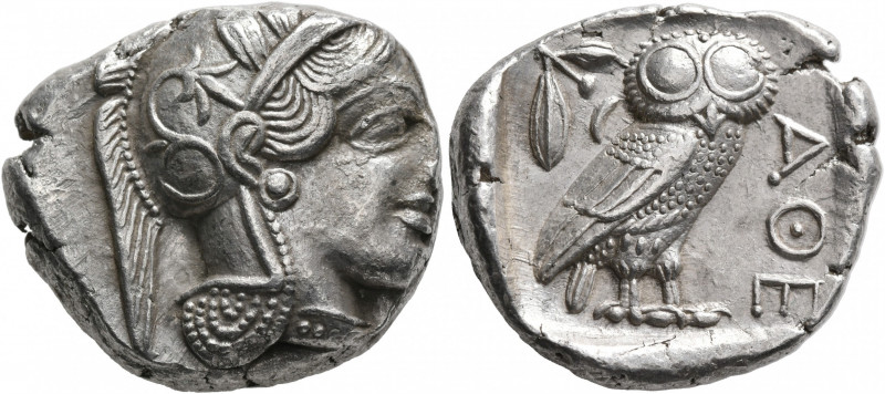 ATTICA. Athens. Circa 430s-420s BC. Tetradrachm (Silver, 25 mm, 17.17 g, 1 h). H...