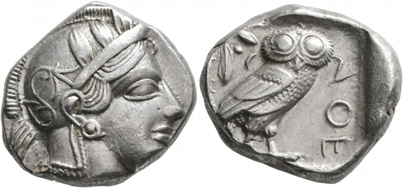 ATTICA. Athens. Circa 430s-420s BC. Tetradrachm (Silver, 25 mm, 17.17 g, 7 h). H...