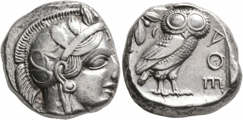 ATTICA. Athens. Circa 430s-420s BC. Tetradrachm (Silver, 23 mm, 17.21 g, 3 h). H...