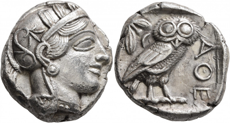 ATTICA. Athens. Circa 430s-420s BC. Tetradrachm (Silver, 25 mm, 17.14 g, 7 h). H...