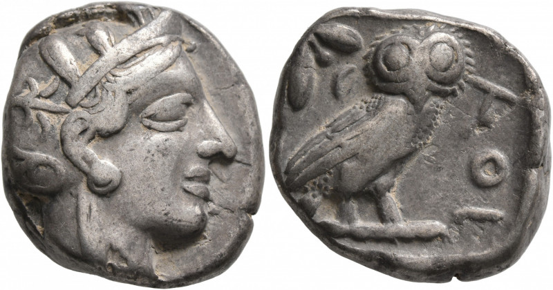 ATTICA. Athens. Circa 420s-404 BC. Tetradrachm (Silver, 25 mm, 16.91 g, 2 h). He...