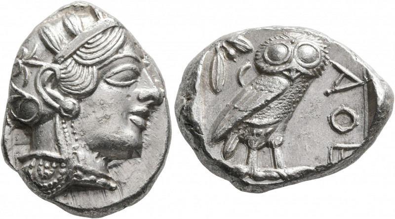 ATTICA. Athens. Circa 420s-404 BC. Tetradrachm (Silver, 26 mm, 17.22 g, 9 h). He...