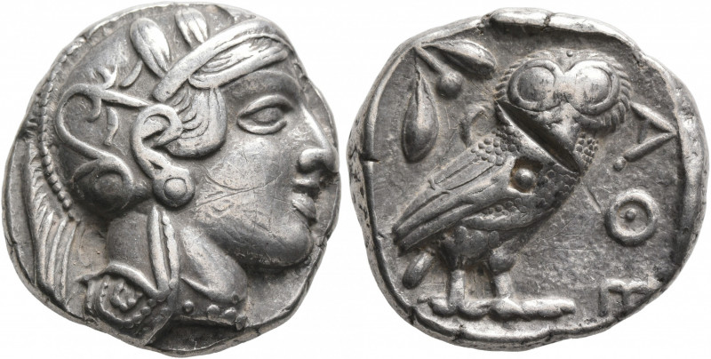 ATTICA. Athens. Circa 420s-404 BC. Tetradrachm (Silver, 23 mm, 17.18 g, 9 h). He...