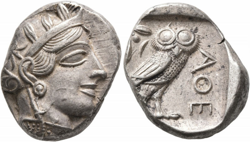 ATTICA. Athens. Circa 420s-404 BC. Tetradrachm (Silver, 25 mm, 17.22 g, 7 h). He...