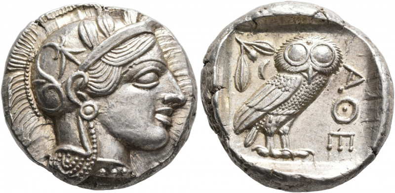 ATTICA. Athens. Circa 420s-404 BC. Tetradrachm (Silver, 25 mm, 17.25 g, 4 h). He...