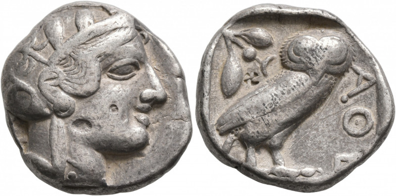 ATTICA. Athens. Circa 420s-404 BC. Tetradrachm (Silver, 24 mm, 17.11 g, 9 h). He...