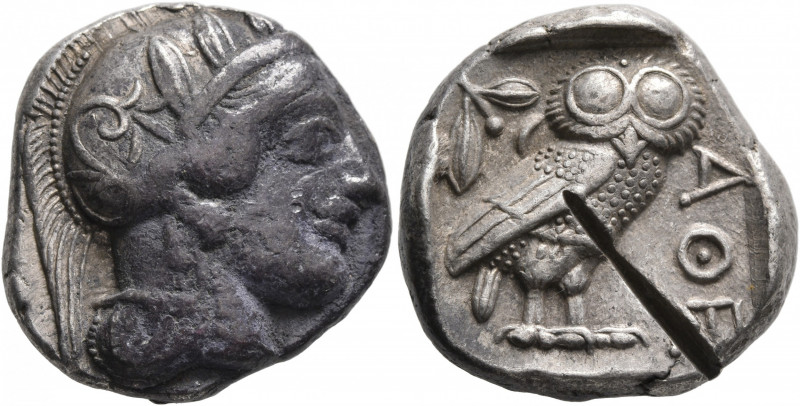 ATTICA. Athens. Circa 430s-420s BC. Tetradrachm (Silver, 23 mm, 17.19 g, 1 h). H...