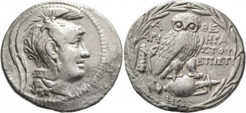 ATTICA. Athens. Circa 165-42 BC. Tetradrachm (Silver, 32 mm, 16.12 g, 12 h), Her...