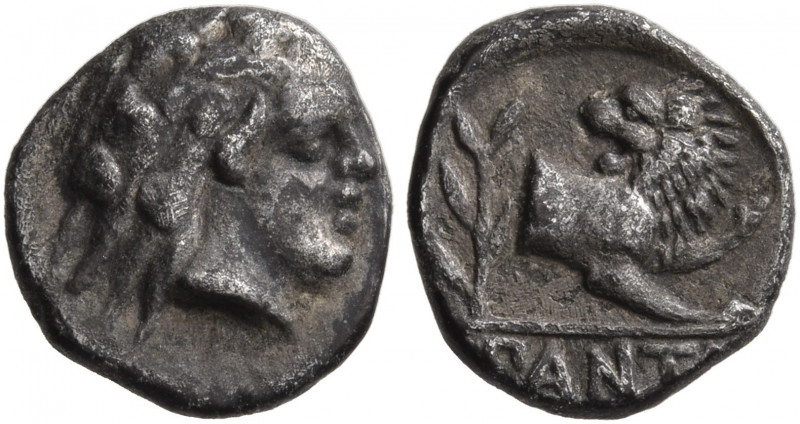 CIMMERIAN BOSPOROS. Pantikapaion. Circa 370-355 BC. Obol (Silver, 10 mm, 0.74 g,...