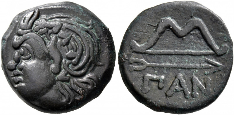 CIMMERIAN BOSPOROS. Pantikapaion. Circa 304/3-250 BC. AE (Bronze, 19 mm, 5.79 g,...