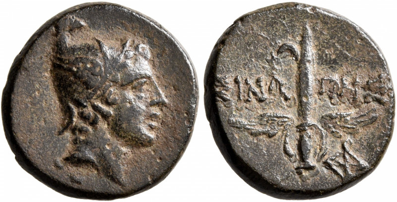 PAPHLAGONIA. Sinope. Circa 100-85 BC. AE (Bronze, 15 mm, 2.72 g, 6 h). Head of P...