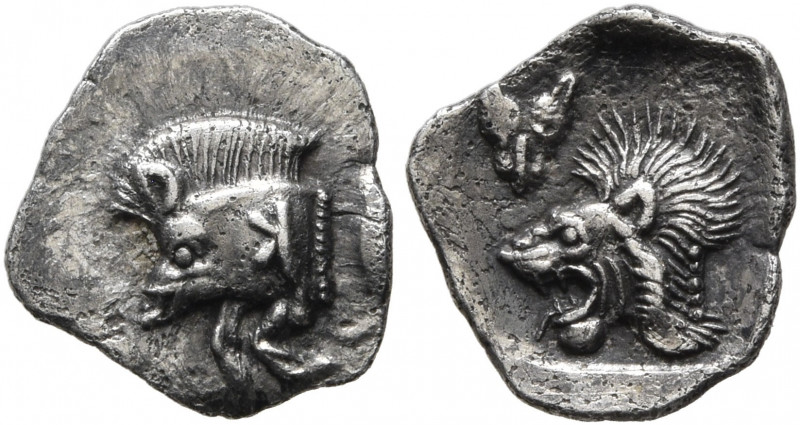 MYSIA. Kyzikos. Circa 450-400 BC. Hemiobol (Silver, 10 mm, 0.40 g, 6 h). Forepar...