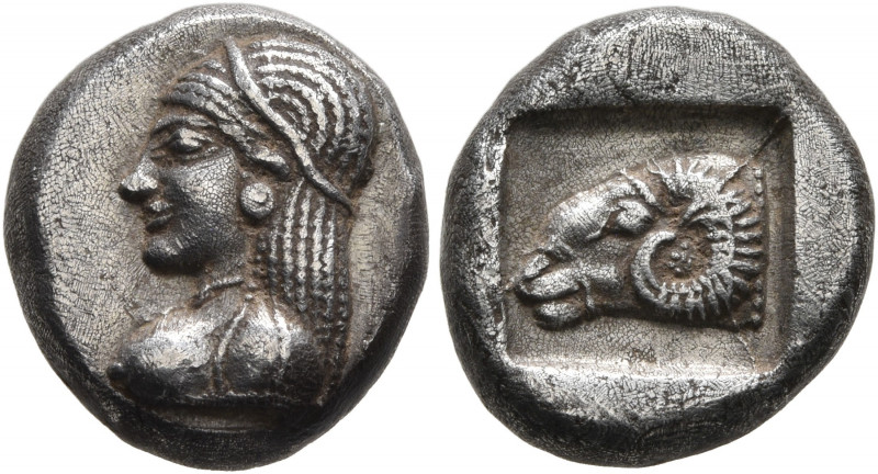 TROAS. Kebren. 5th century BC. Drachm (Silver, 13 mm, 3.87 g, 1 h). Diademed arc...