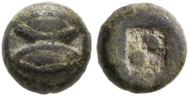 LESBOS. Uncertain mint. Circa 500-450 BC. 1/36 Stater (Billon, 5 mm, 0.32 g). Tw...