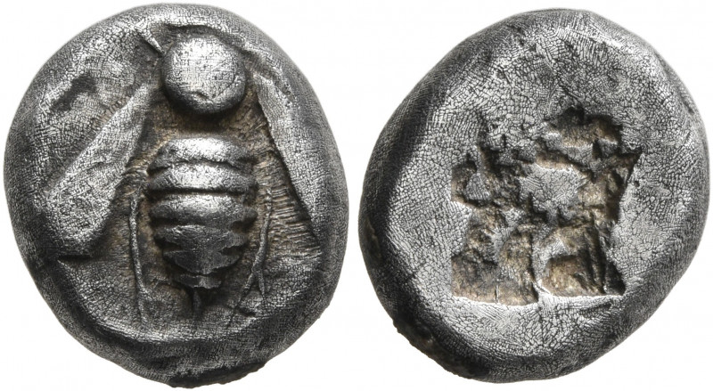 IONIA. Ephesos. Circa 550-500 BC. Drachm (Silver, 13 mm, 3.45 g). Bee. Rev. Roug...