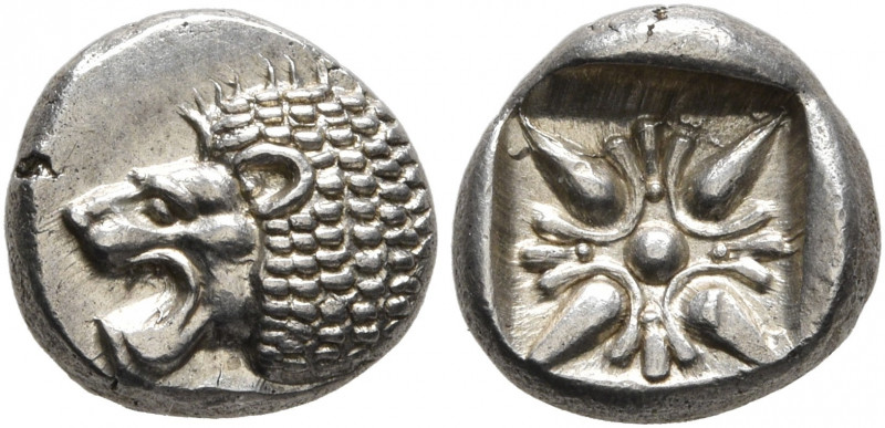 IONIA. Miletos. Late 6th-early 5th century BC. Diobol (Silver, 9 mm, 1.12 g). Fo...