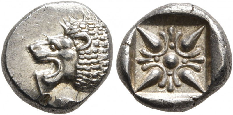 IONIA. Miletos. Late 6th-early 5th century BC. Diobol (Silver, 10 mm, 1.17 g). F...