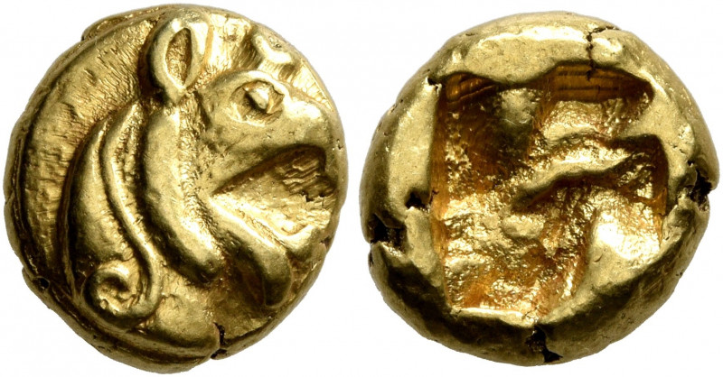 IONIA. Phokaia. Circa 625/00 BC. Hekte (Electrum, 10 mm, 2.71 g). Head of a grif...