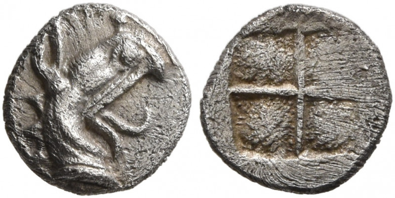 IONIA. Teos. Late 6th-early 5th century BC. Tetartemorion (Silver, 7 mm, 0.23 g)...