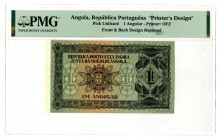 Republica Portugueza Angola - Junta Da Moeda De Angola, Essay "Printer's Design, ca. 1920's Face & Back Proofs Joined Together