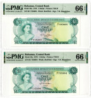 Central Bank of the Bahamas, 1974 High Grade Sequential Banknote Pair