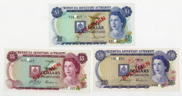 Bermuda Monetary Authority, 1978-84 Specimen Banknote Trio