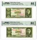 Banco Central de Bolivia, 1962 Issued Sequential Error Banknote Pair