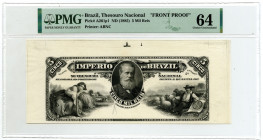 Imperio Do Brazil, Thesouro Nacional. ND (1885). Front Progress Proof Banknote Essay With Estampa 2 instead of the listed Estampa 8.