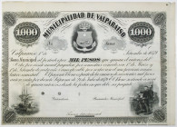 Municipalidad de Valpraiso 1879 Specimen Bond