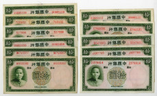 Bank of China, 1937 Lot of 11 Issued Notes