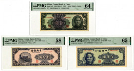 Central Bank of China, 1947-49 Issued Banknote Trio